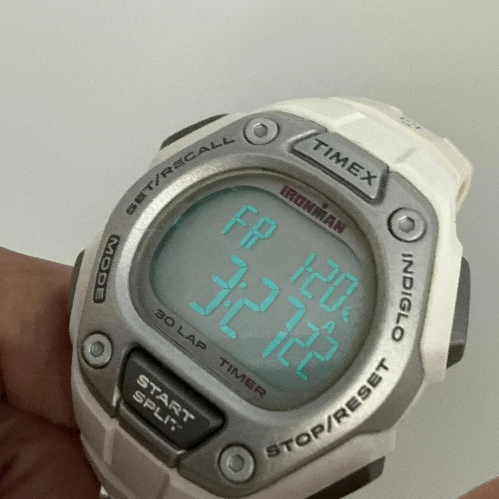 Timex Ironman 30 Lap Womens Watch 37mm Silver Tone Digital Indiglo New Battery
